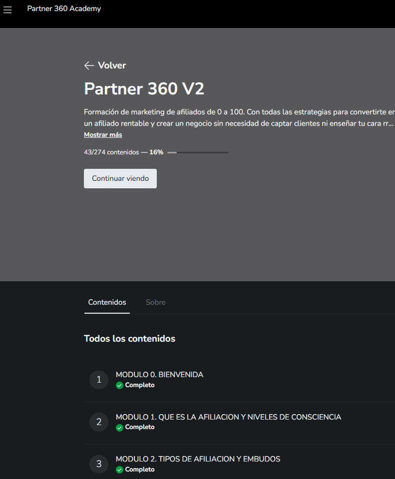 modulos de la formación partner 360 Fabio Serna