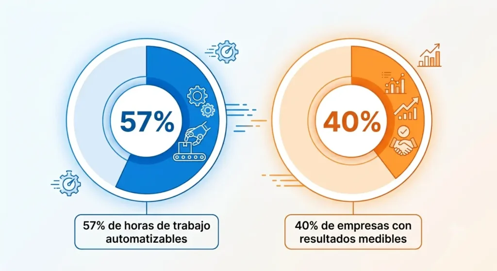 porcentaje de horas de trabajo automatizables según McKinsey 2025