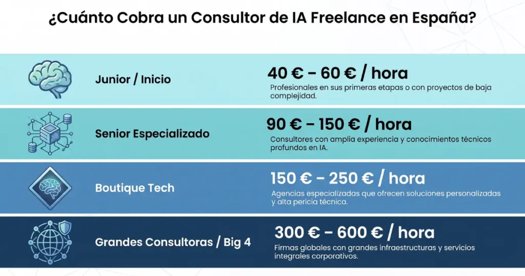 tarifas de un consultor de inteligencia artificial freelance en España